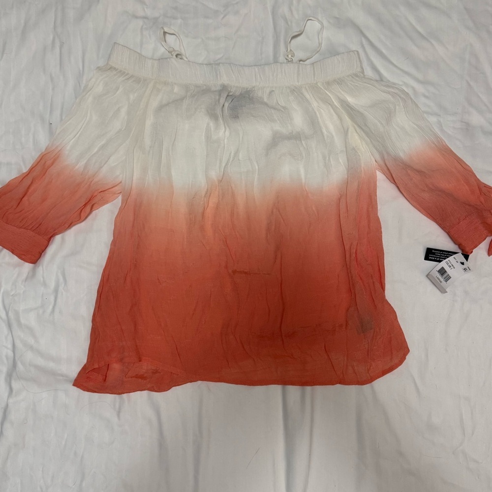 BCX Women's Off-Shoulder Red Ombre Blouse